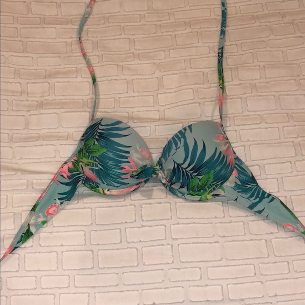Floral Blue Swimsuit Top